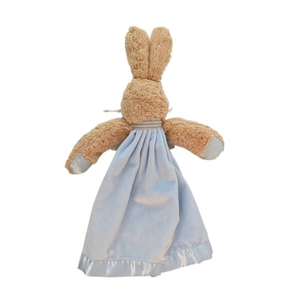 Bearington Baby Collection Bunny Rabbit Lovey Blue Satin Trim Security Blanket - Picture 5 of 7